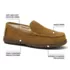 Women's Wide Width Fuzzy Lined Suede Moccasin Slippers, alternative image