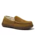 Kids Fuzzy Lined Suede Moccasin Slippers, alternative image