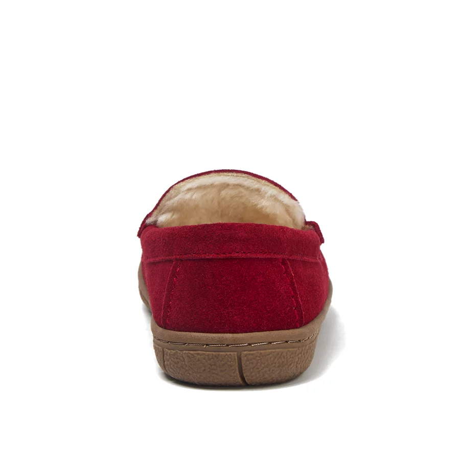 Kids' Fuzzy Lined Suede Moccasin Slippers view 4