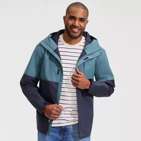 Men's Waterproof Colorblock Raincoat - primary
