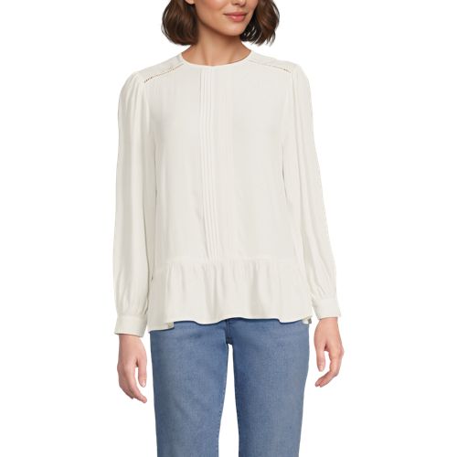 Women's Crepe Pintuck Peplum Top - image 5