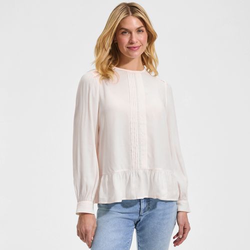 Women's Crepe Pintuck Peplum Top - image 3