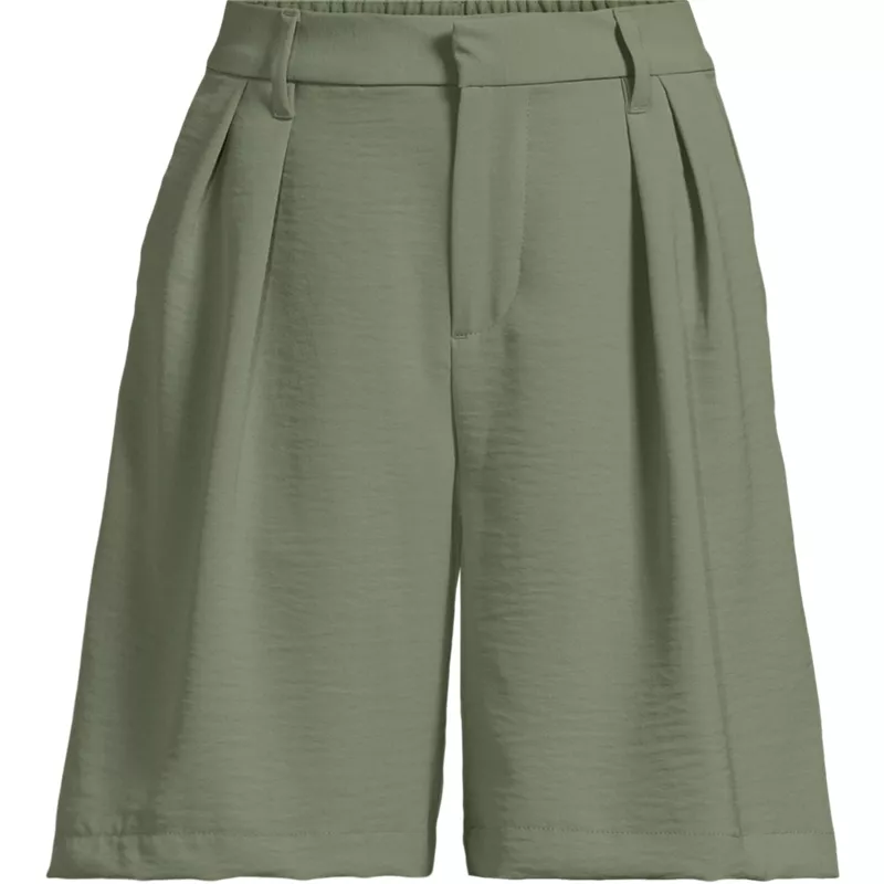Women's Plus Size Creaseless High Rise 8" Shorts, Front