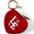 Heart Zip Pouch Bag Charm, Front