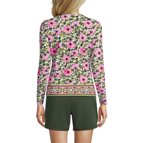  Lands' End Schnelltrocknendes Upf 50 Sonnenschutz-badeshirt, Damen, Größe:32-34 Regular, Pink, Nylon-mischung, By Lands' End 