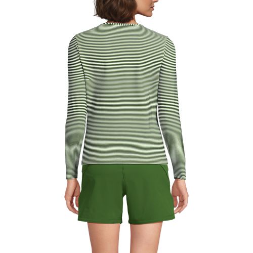  Lands' End Schnelltrocknendes Upf 50 Sonnenschutz-badeshirt, Damen, Größe:32-34 Regular, Grün, Nylon-mischung, By Lands' End 