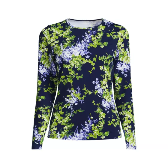 Women's Plus Size SunShade UPF 50 Long Sleeve Rash Guard Swim Tee - primary