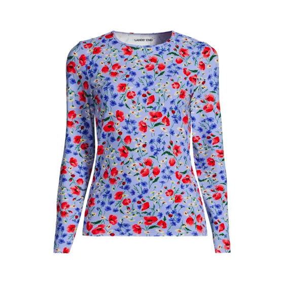 Women's Plus Size SunShade UPF 50 Long Sleeve Rash Guard Swim Tee - primary