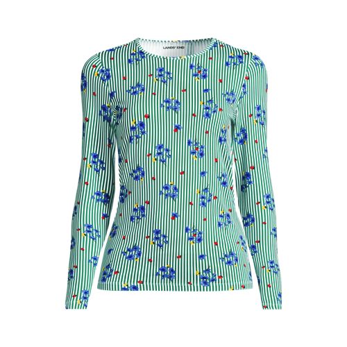 Long Sleeve Crew Neck SunShade UPF50 Quick Dry Swim Tee, Women, size: 1X, plus, Green, Nylon-blend, by Lands' End