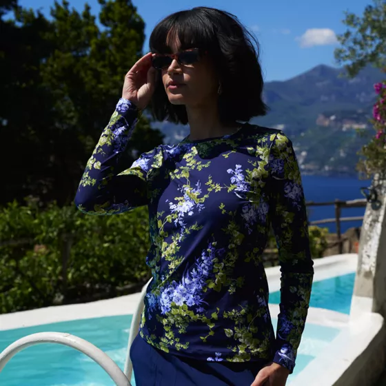 Women's SunShade UPF 50 Long Sleeve Rash Guard Swim Tee - primary