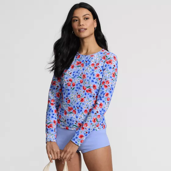 Women's SunShade UPF 50 Long Sleeve Rash Guard Swim Tee - primary