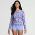 Women's SunShade UPF 50 Long Sleeve Rash Guard Swim Tee, Front