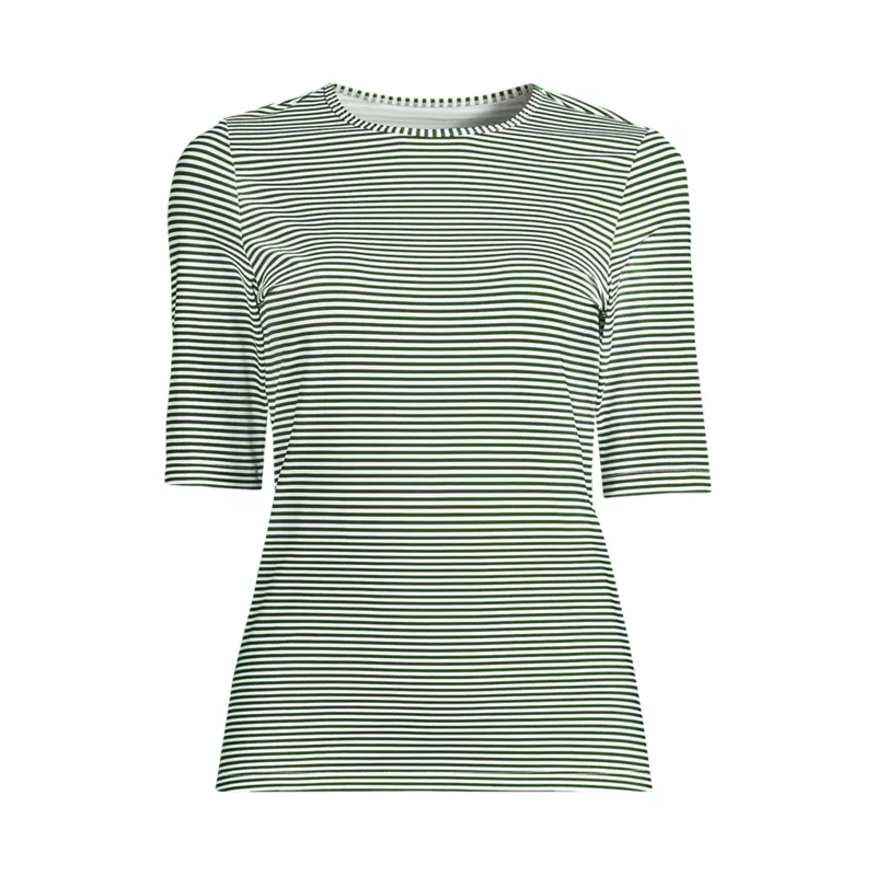 Women's SunShade UPF 50 Elbow Sleeve Rash Guard Swim Tee, Front