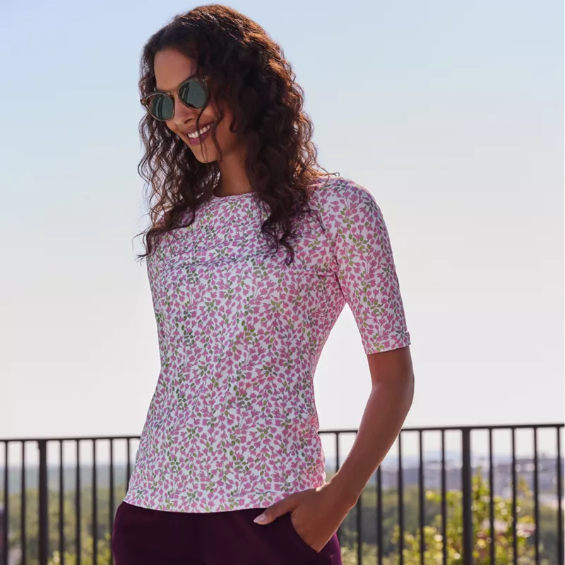 Women's SunShade UPF 50 Elbow Sleeve Rash Guard Swim Tee, alternative image