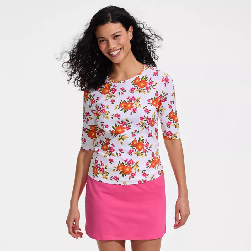 Women's SunShade UPF 50 Elbow Sleeve Rash Guard Swim Tee, alternative image