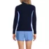 Womens SunShade UPF 50 Long Sleeve Colorblock Mock Neck Rash Guard Swim Tee, Back