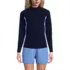 Womens SunShade UPF 50 Long Sleeve Colorblock Mock Neck Rash Guard Swim Tee, Front