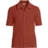 Men's Short Sleeve Texture Stitch Button Through Summer Weight Sweater Polo, Front