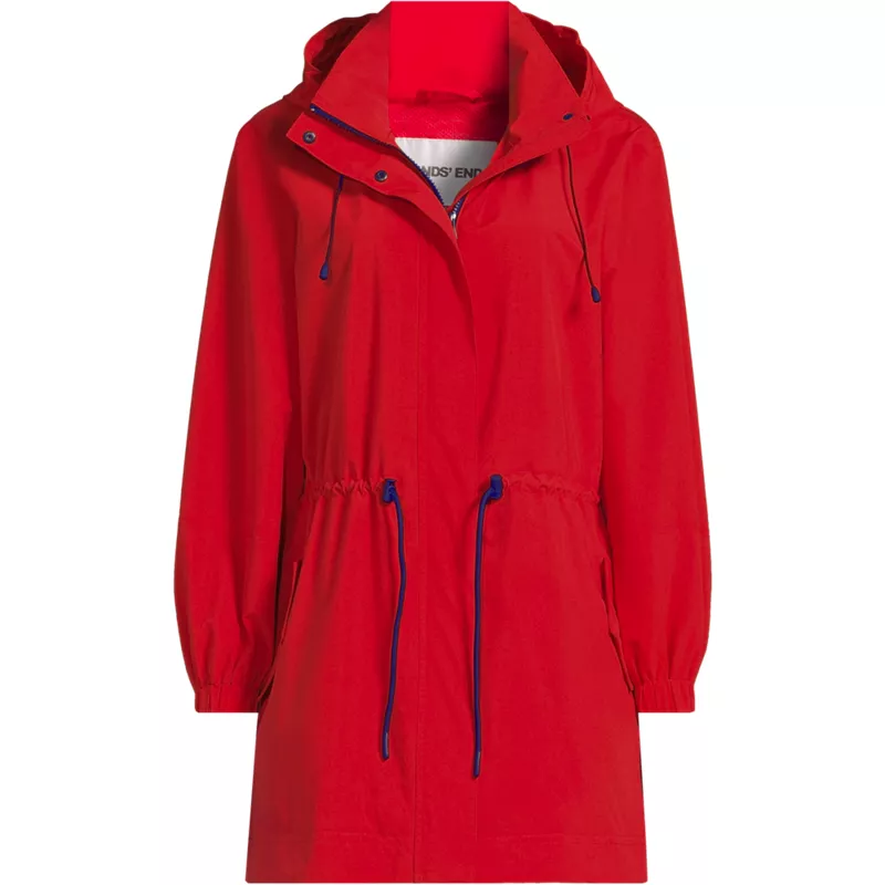 Women's Plus Size Packable Rain Parka, Front