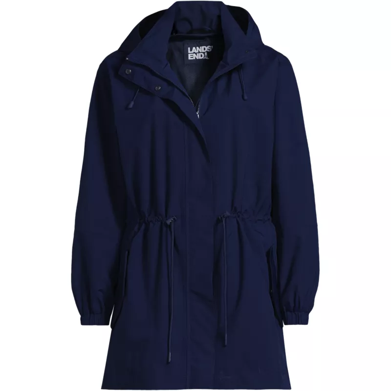 Women's Plus Size Packable Rain Parka, Front