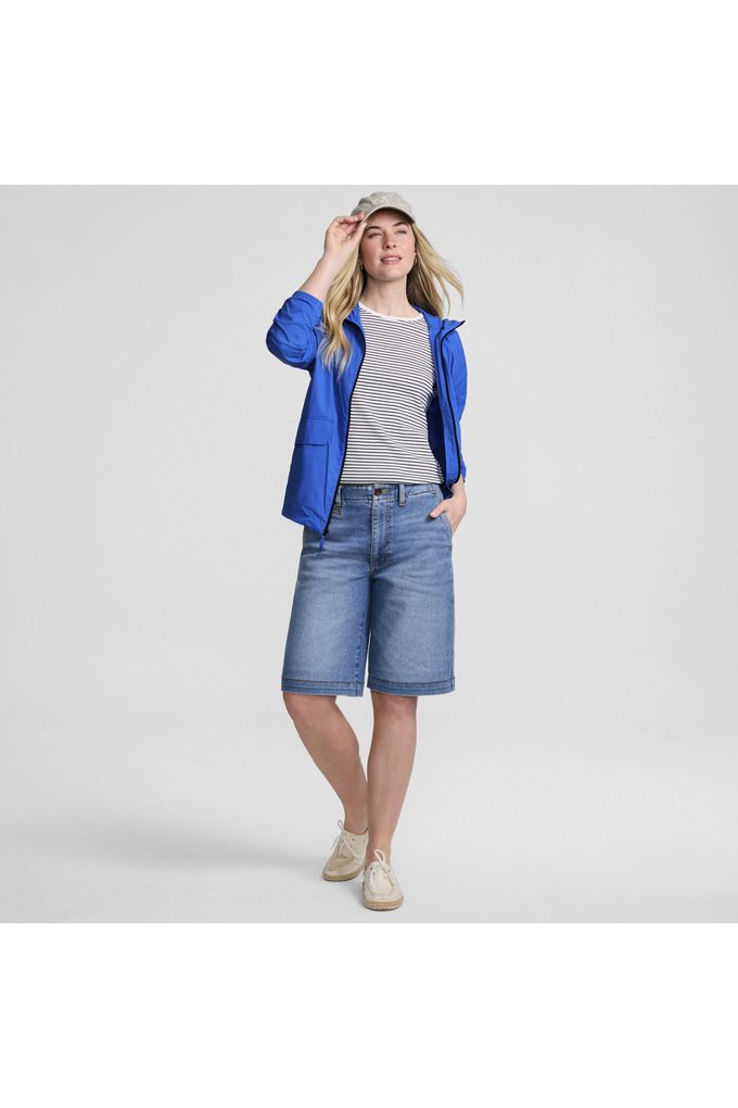 Lands' End Women's Upf Raindefense Windbreaker In Blue