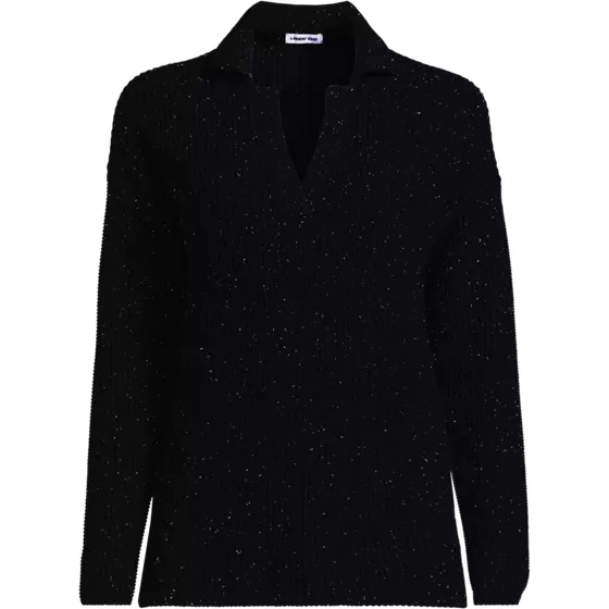 School Uniform Women's Cotton Modal Mid Gauge Long Sleeve Polo Collar Ribbed Sweater - primary