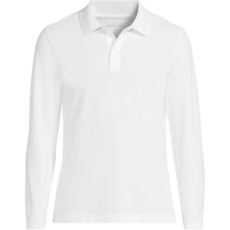Men's Big Essential Pique Long Sleeve Classic Fit Polo Shirt, Front
