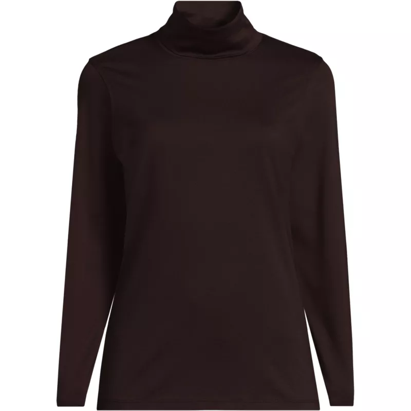 School Uniform Women's Supima Jersey Long Sleeve Turtleneck Shirt, Front