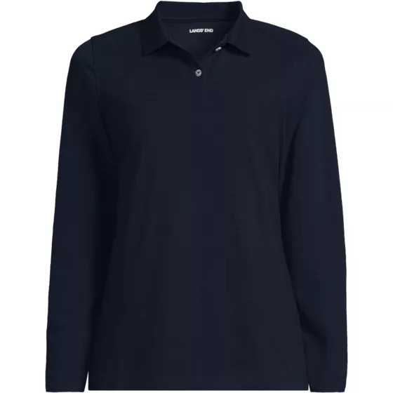 Women's Essential Pique Long Sleeve Polo Shirt - primary