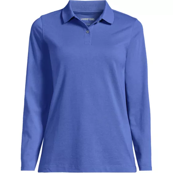 Women's Essential Pique Long Sleeve Polo Shirt - primary