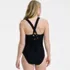 Womens Ottoman Rib Seamed Underwire Tie Back One Piece, Back