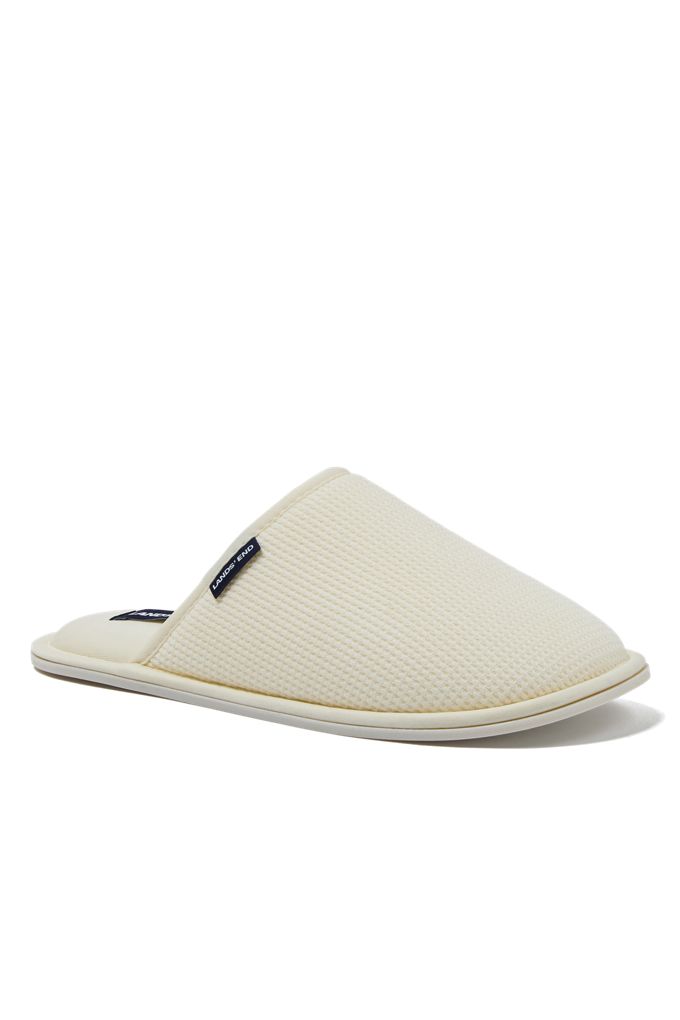 Women's Closed Toe Spa Slippers - Lands' End - White - XL