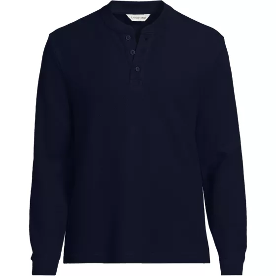 Men's Long Sleeve Honeycomb Pique Henley - primary