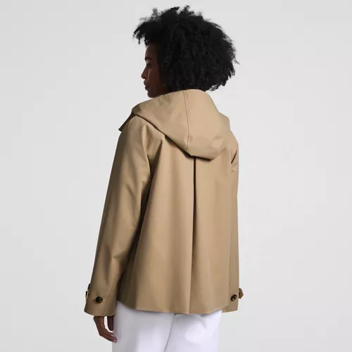 Womens Squall Waterproof Hooded Short Mac Jacket, Back
