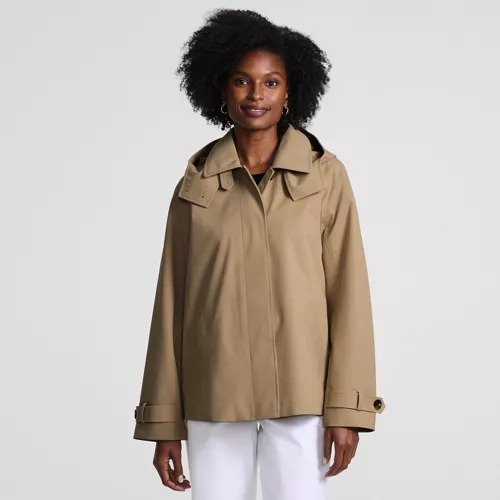 Womens Squall Waterproof Hooded Short Mac Jacket, Front