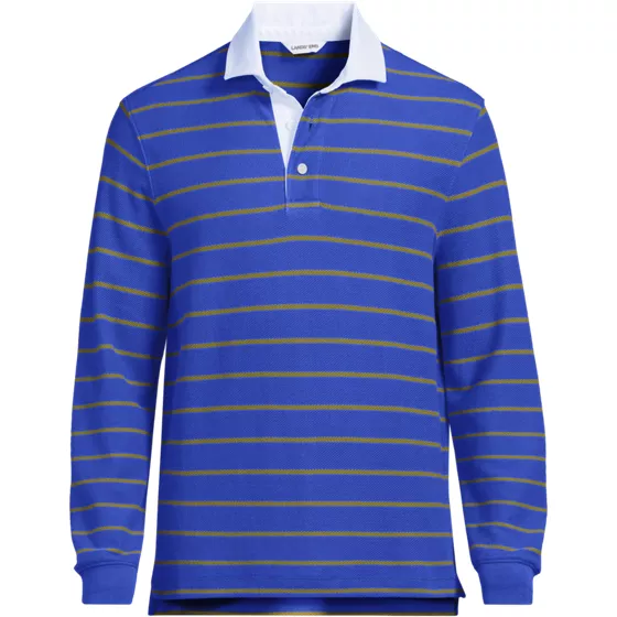 Men's Long Sleeve Honeycomb Pique Rugby - primary