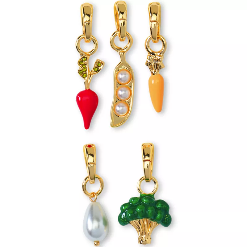 Vegetable 5 Pack Charms, Front