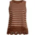 Women's Sleeveless Slub Crew Neck Lace Trim Tank Top, Front