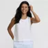 Women's Sleeveless Slub Crew Neck Lace Trim Tank Top, alternative image
