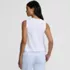 Women's Sleeveless Slub Crew Neck Lace Trim Tank Top, Back