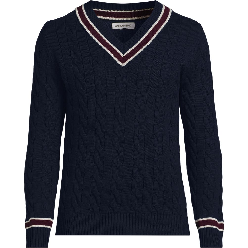 Men's Long Sleeve Drifter Cricket Sweater | Lands' End