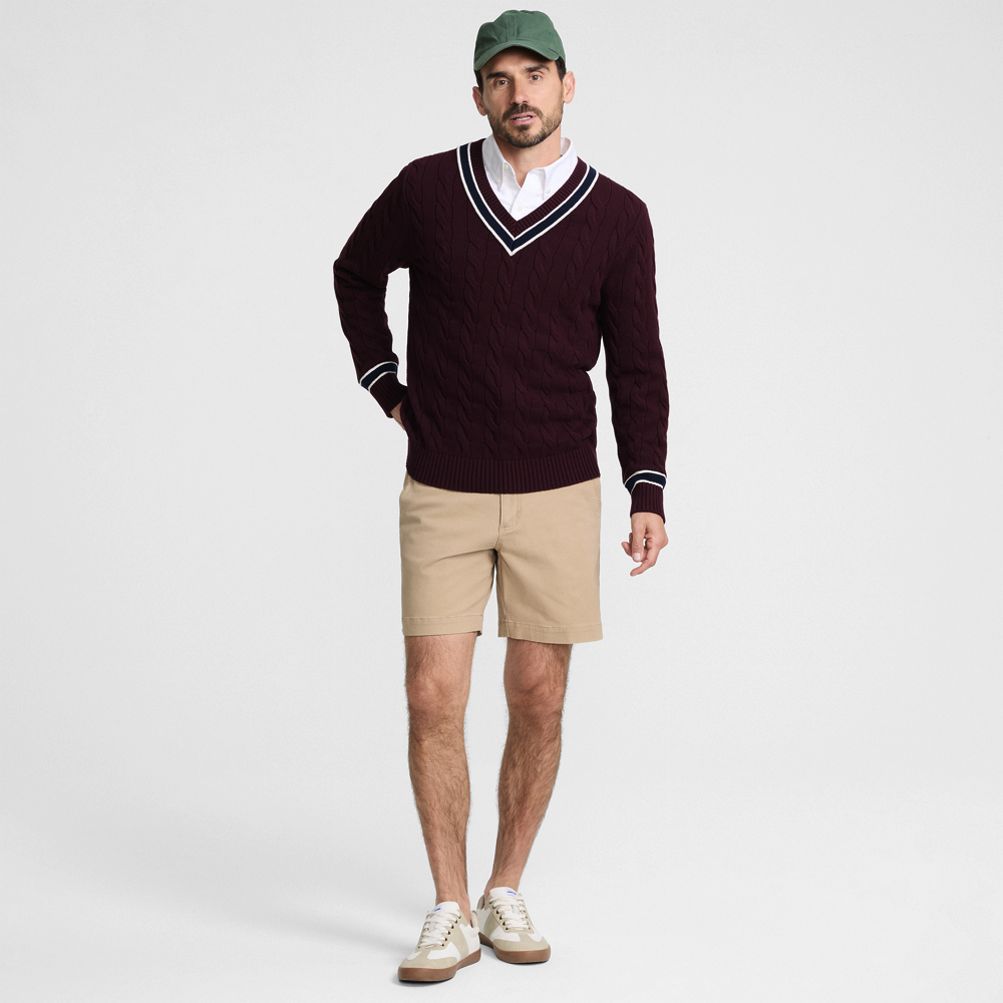 Men's Long Sleeve Drifter Cricket Sweater | Lands' End