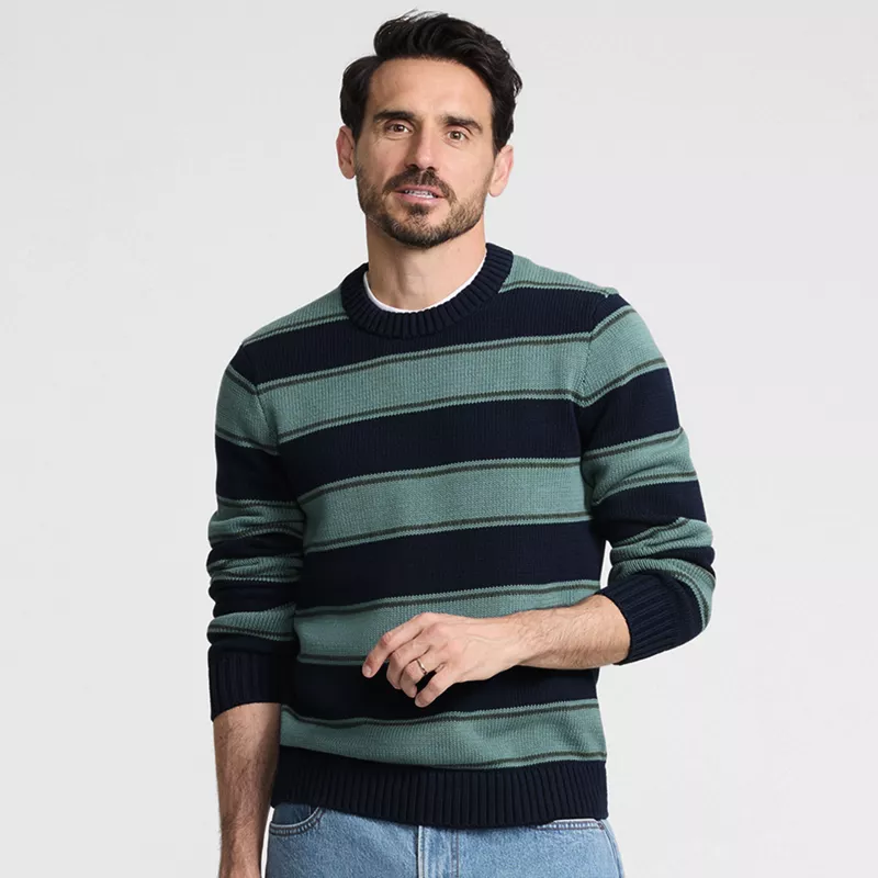 Men's Long Sleeve Drifter Stripe Crewneck Sweater, alternative image