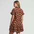 Women's Poplin Flutter Sleeve Knee Length Popover Dress, Back