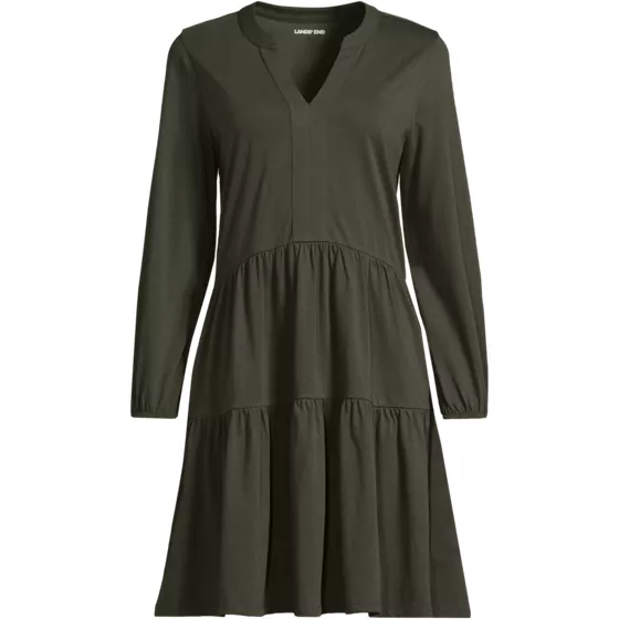 Women's Cotton Jersey Tiered Mini Dress - primary