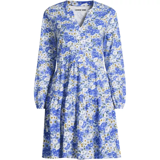 Women's Plus Size Cotton Jersey Tiered Mini Dress - primary