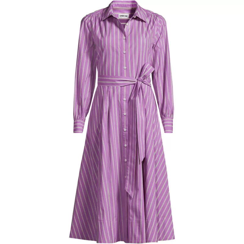 Women's Plus Size Poplin Perfect Shirt Dress, Front