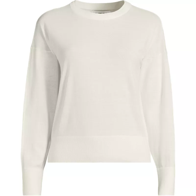 Women's Plus Size Drifter Lite Double Trim Crew Sweater, Front