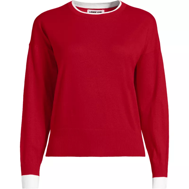Women's Drifter Lite Double Trim Crew Sweater, Front