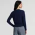 Women's Double Trim Cotton Crew Neck Sweater, Back